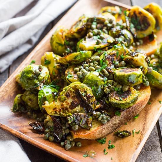 Brussels Sprouts w Anchovy Butter