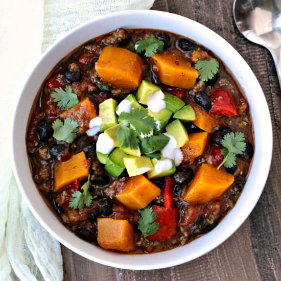 Butternut Squash and Turkey Chili