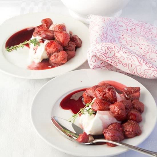 Burrata with Roasted Strawberries