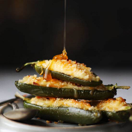 Cheddar Stuffed Jalapeños with Honey