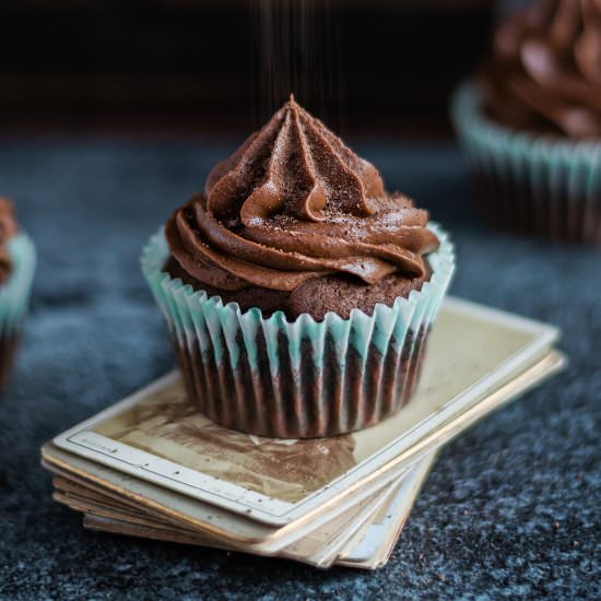 Chocolate Cupcakes with Irish Cream