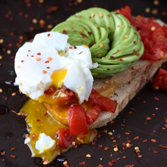 Spicy Avocado Toast + Poached Egg