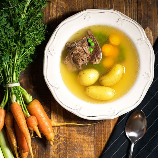 Bone Broth Soup with Beef & Veggies