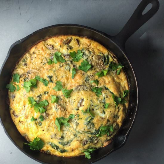 Mushroom, Kale, & Parmesan Frittata
