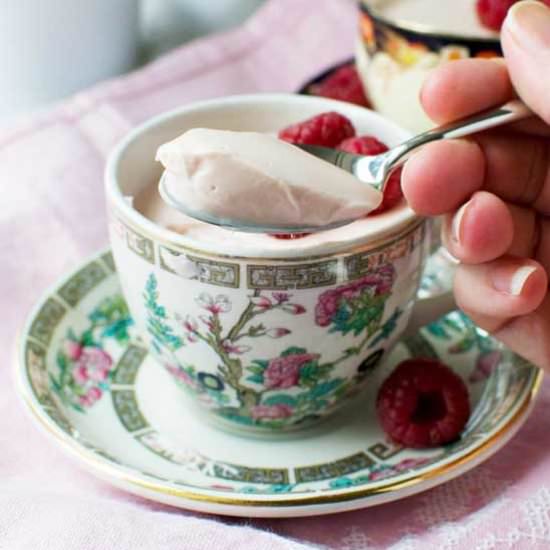 Raspberry Greek yogurt panna cotta