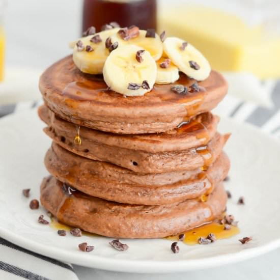 Maca Chia Cocoa Protein Pancakes