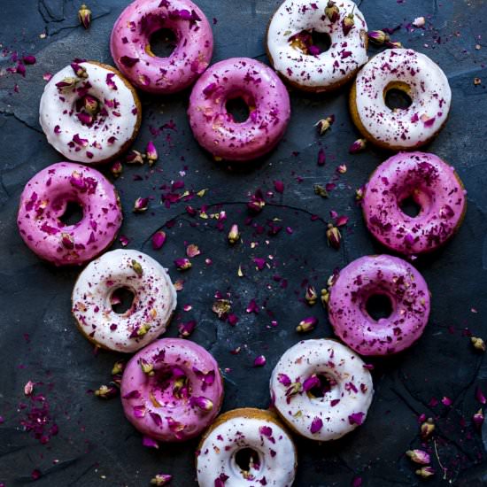 Lemon and Rose Doughnuts