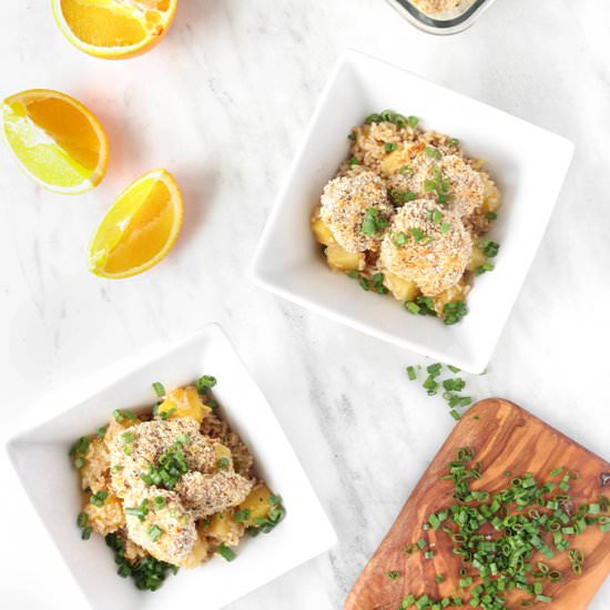 Crispy Orange Chicken Rice Bowls