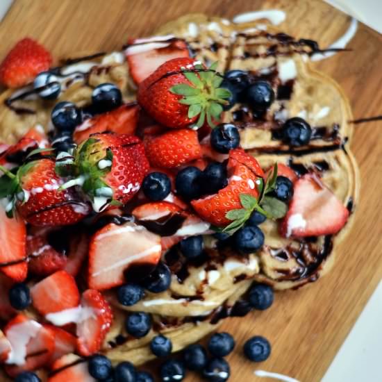Vegan “Buttermilk” Berry Waffles