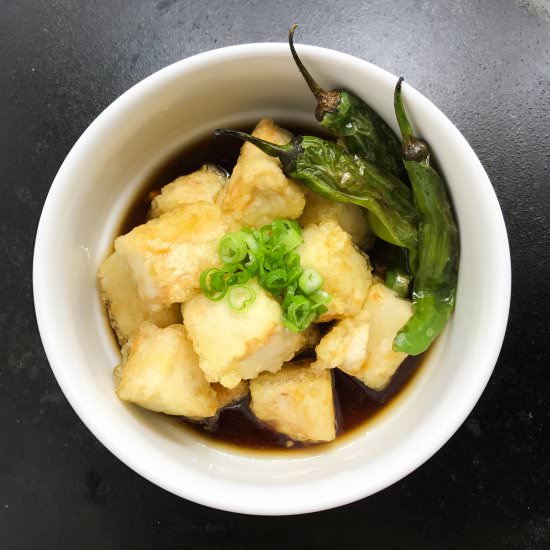 Pan Fried Agedashi Tofu with Shishito