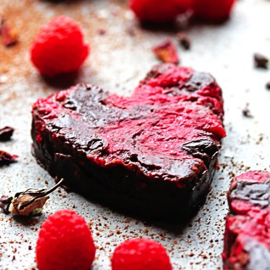 Heart Shaped Raspberry Brownies