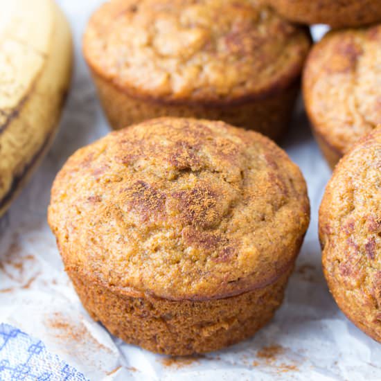 One Bowl Cinnamon Banana Muffins