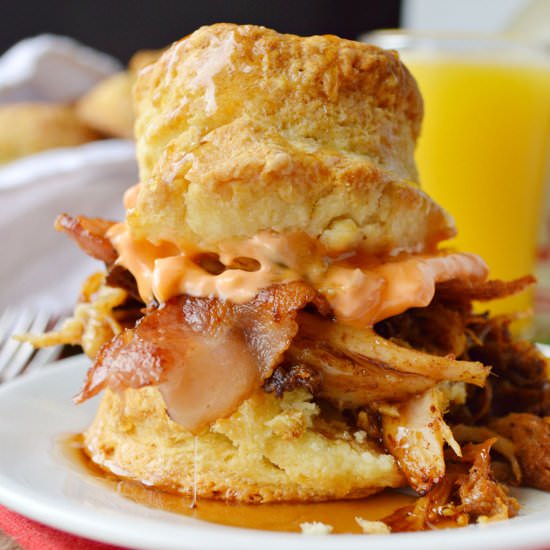 Pulled Pork Breakfast Biscuits