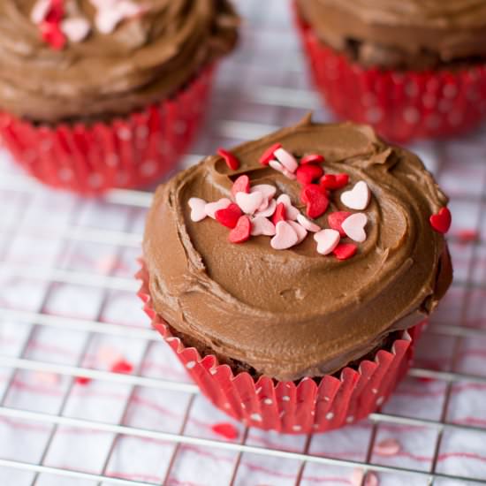 small-batch 3x chocolate cupcakes