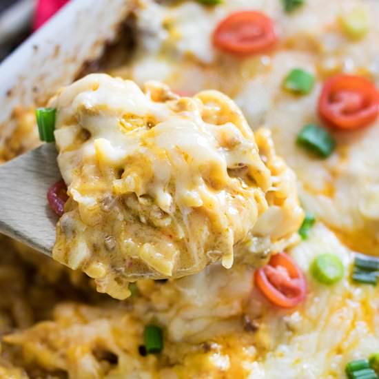 Cheesy Taco Hash Brown Bake