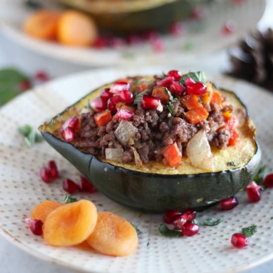 Paleo Moroccan Lamb Stuffed Squash