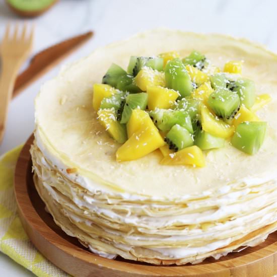 Crepes Cake with Coconut Cream