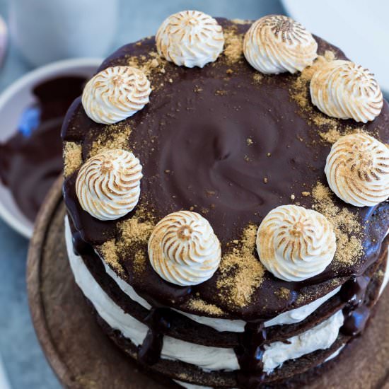 Chocolate S’mores Cake