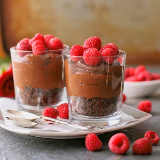 Chocolate and kahlua mousse cups