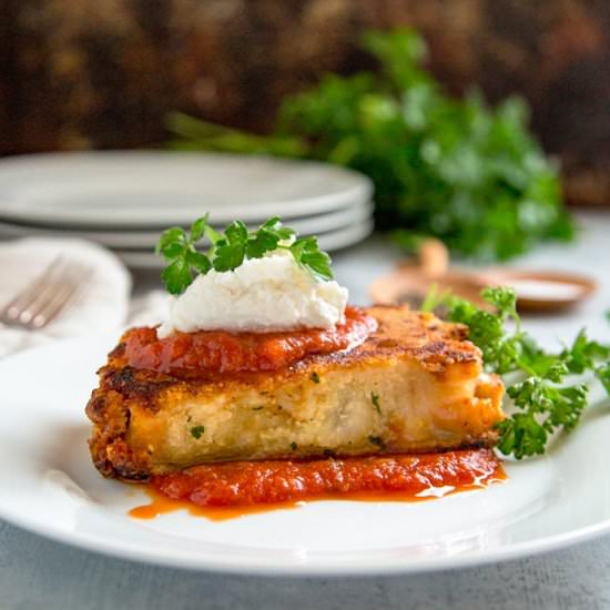 Cheese Crusted Baked Ziti