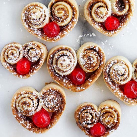 Heart-Shaped Cinnamon Rolls