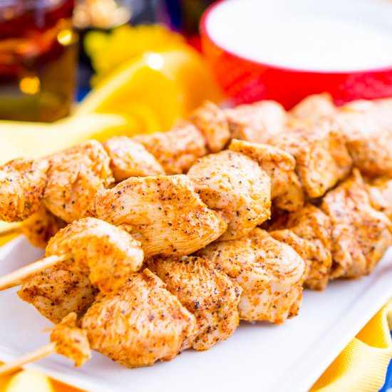 Baked Cajun Chicken Skewers