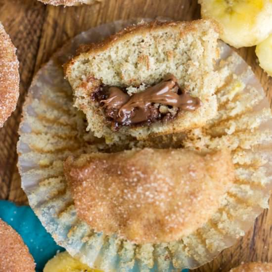 Nutella Filled Banana Muffins