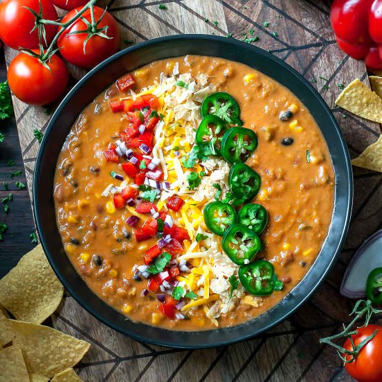 Vegetarian Lentil Tortilla Soup