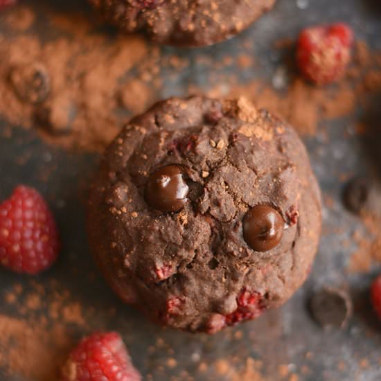 Dark Chocolate Raspberry Muffins