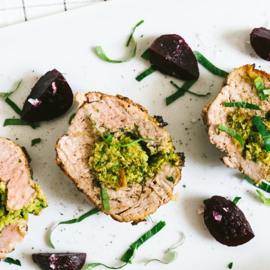 Winter Cabbage Stuffed Pork Loin