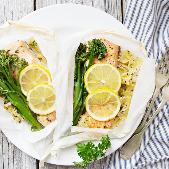 Parchment Rainbow Trout and Pasta