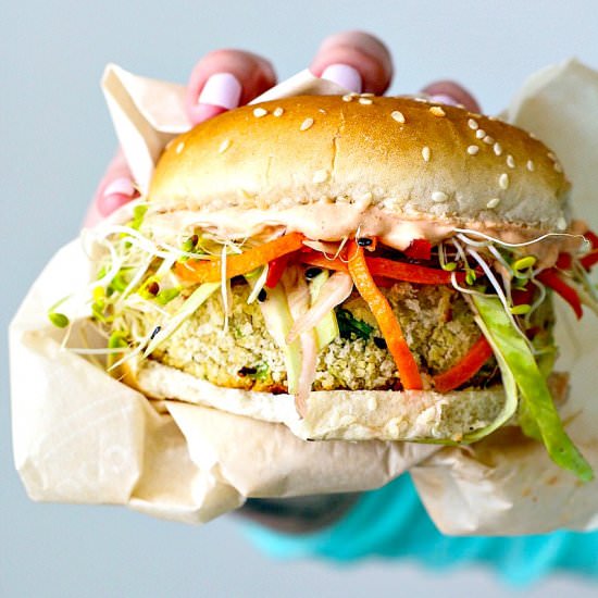Bean Burger + Gochujang Spread