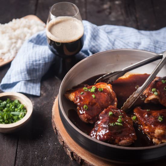 Baked Asian Beer Barbecue Chicken