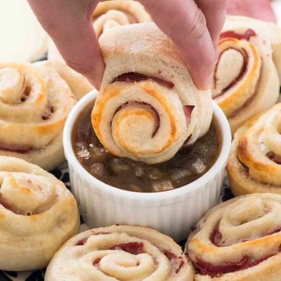 French Dip Pinwheels
