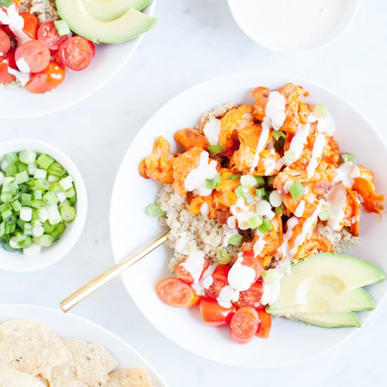 Buffalo Cauliflower Bowls w/ Ranch