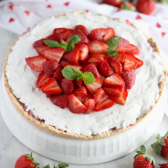 Paleo Strawberries and Cream Tart