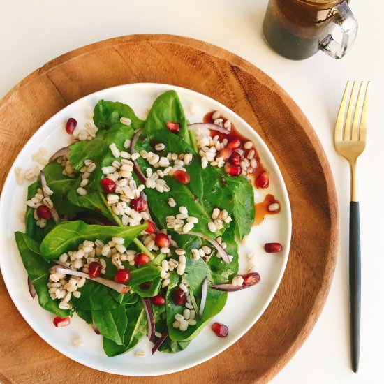 Spinach & Barley Salad w/ Pom Vinai
