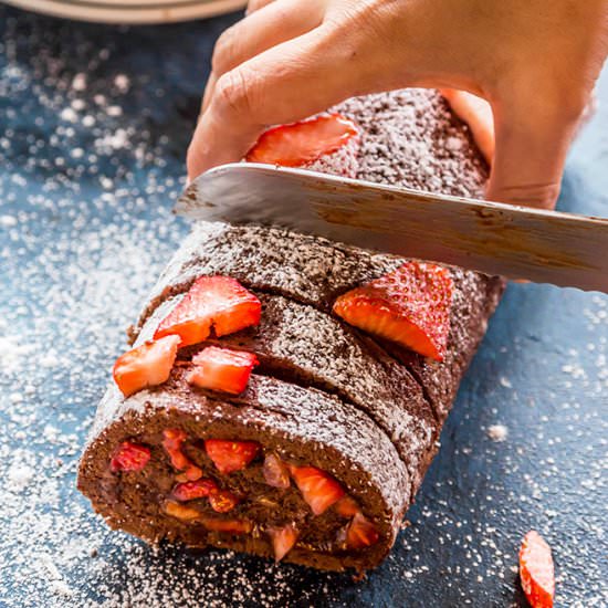 Chocolate Nutella Cake Roll