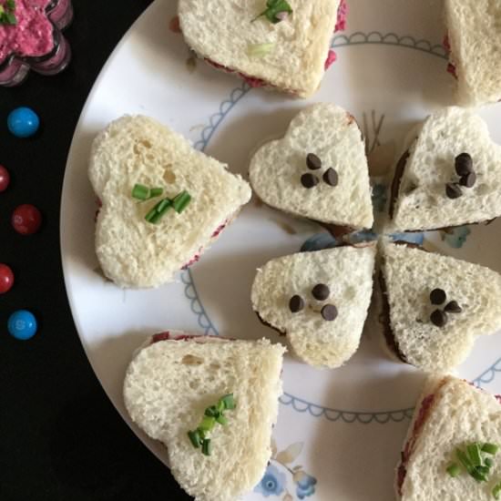 Heart Shaped Tea Sandwiches