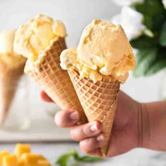 Homemade Mango Ice Cream