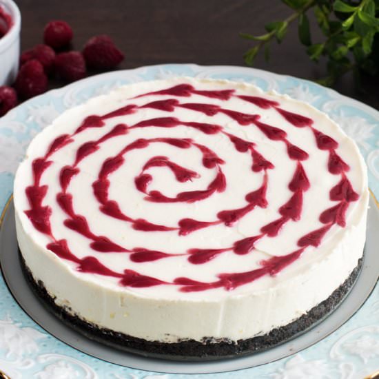 White Chocolate Raspberry Cheesecake
