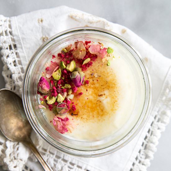 Rose Yogurt Creme Brulee
