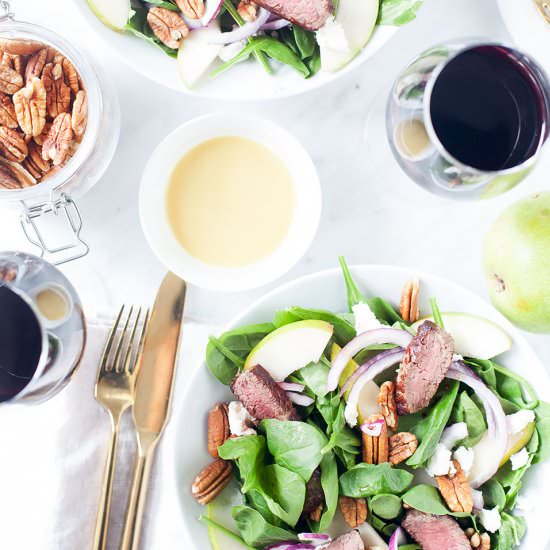 Spinach, Pear, and Goat Cheese Salad