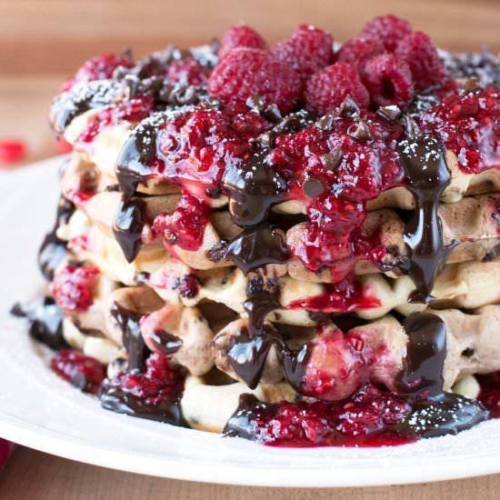 Double Chocolate Raspberry Waffles