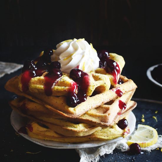 Low-Carb Lemon Poppyseed Waffles