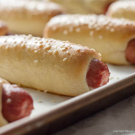 Low Carb Bagel Dogs (Pretzel Dogs)