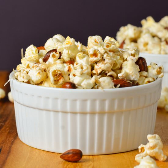 Rosemary Almond Parmesan Popcorn