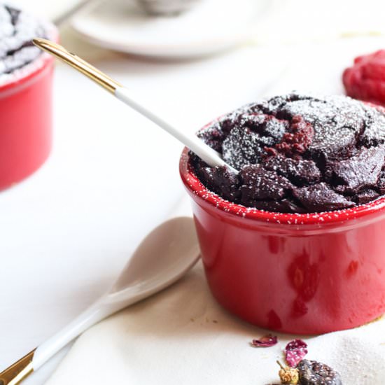 Dark Chocolate Beet Soufflé