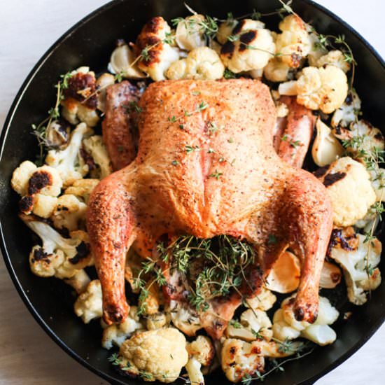One Pan Garlic Thyme Roast Chicken