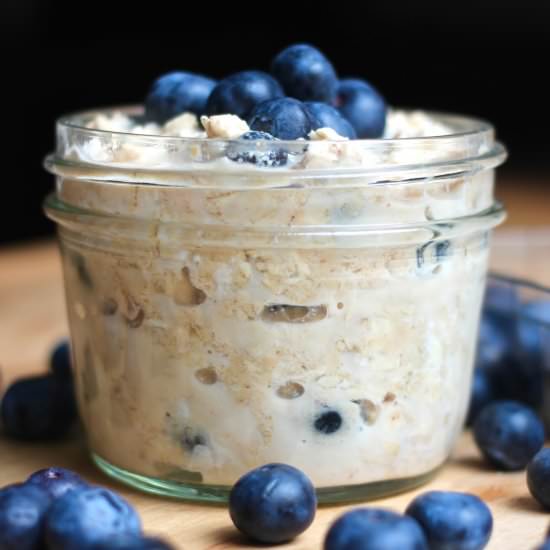 Nut Butter Blueberry Overnight Oats